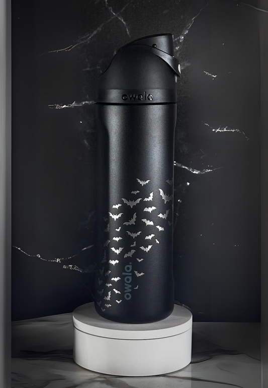 Bat Engraved Owala 24oz Freesip Water Bottle