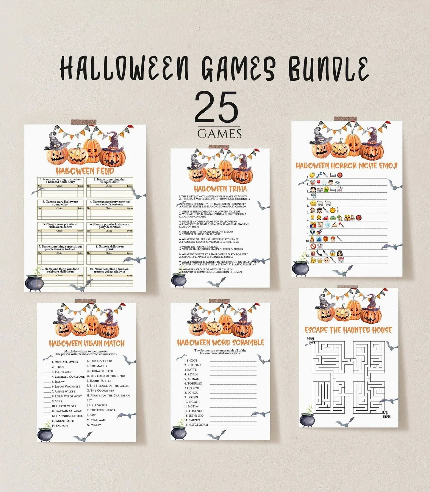 Halloween Party Games Bundle